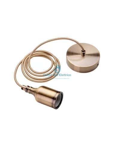 Wiva 31501146 Pendentif en métal, cloche ancienne, e27, bronze brossé